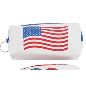 American Flag Vegan Leather On The Go Bag Pouch Keychain